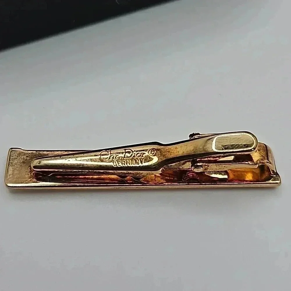 Christian Dior Bullet Back Gold Tone Cufflinks and matching Tie Bar - Picture 4 of 4